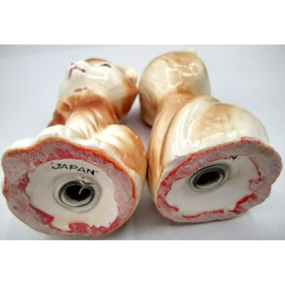 Salt and Pepper Shakers Pretty Cat with Ribbon Vintage Japan 4 Inch Porcelain - Picture 15 of 15